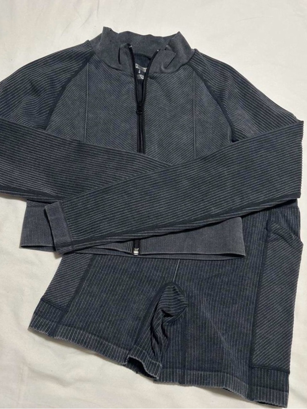 Forever 21 Men's Zip-Up Ribbed Sweater Jacket - Charcoal